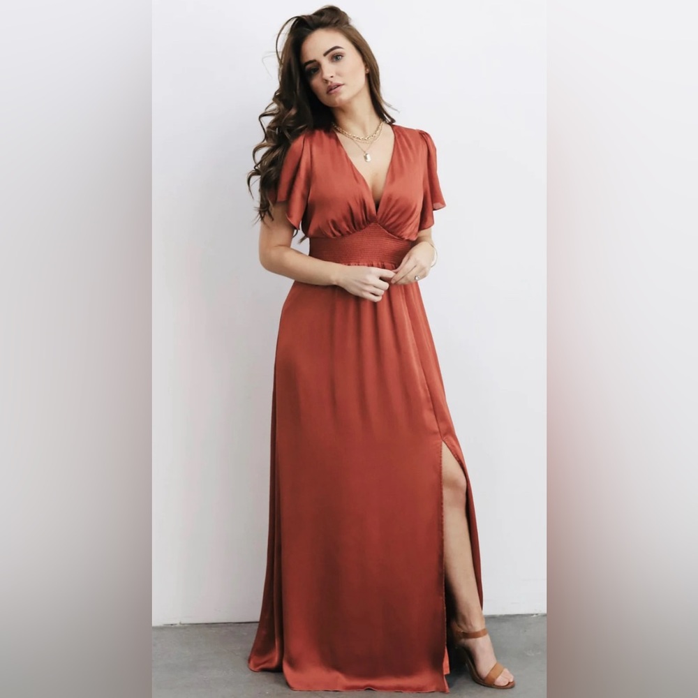 NWT Baltic Born:Prague Satin Maxi dress